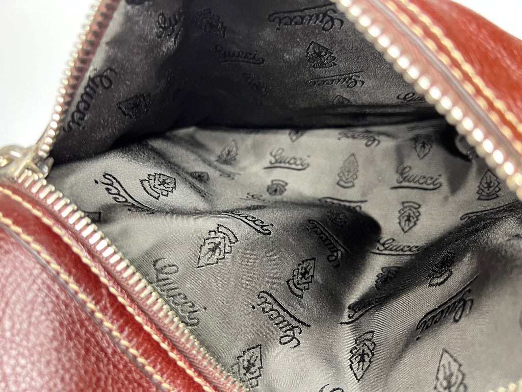 Vintage Gucci Burgundy Leather Hobo Tote Bag