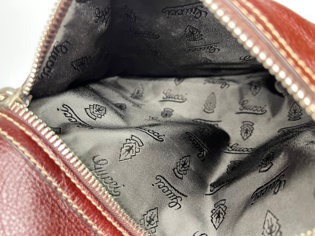 Vintage Gucci Burgundy Leather Hobo Tote Bag