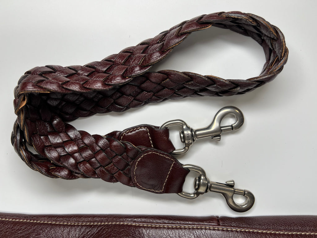 Vintage Gucci Burgundy Leather Hobo Tote Bag