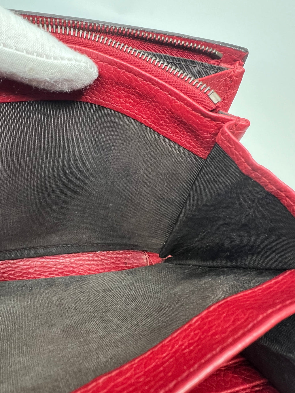 Gucci GG Marmont Red Leather Wallet on Chain