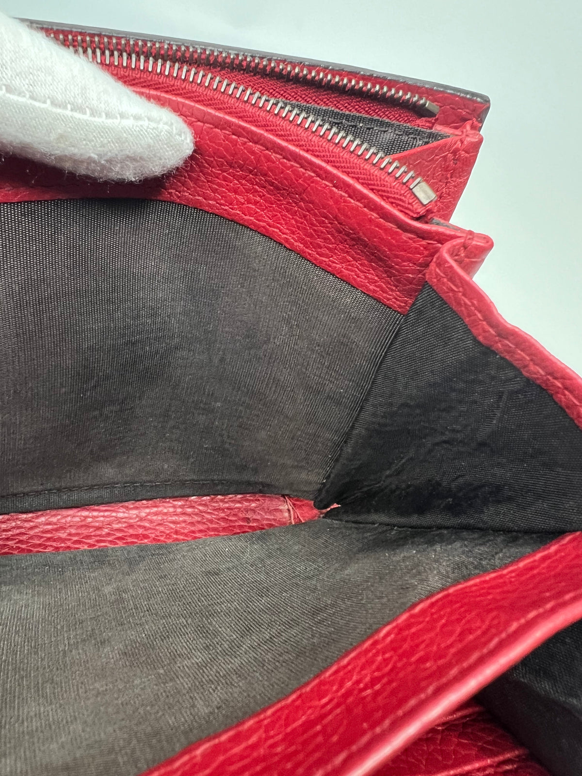 Gucci GG Marmont Red Leather Wallet on Chain