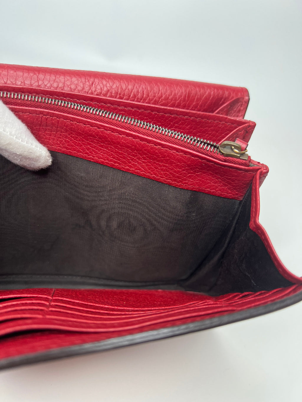 Gucci GG Marmont Red Leather Wallet on Chain