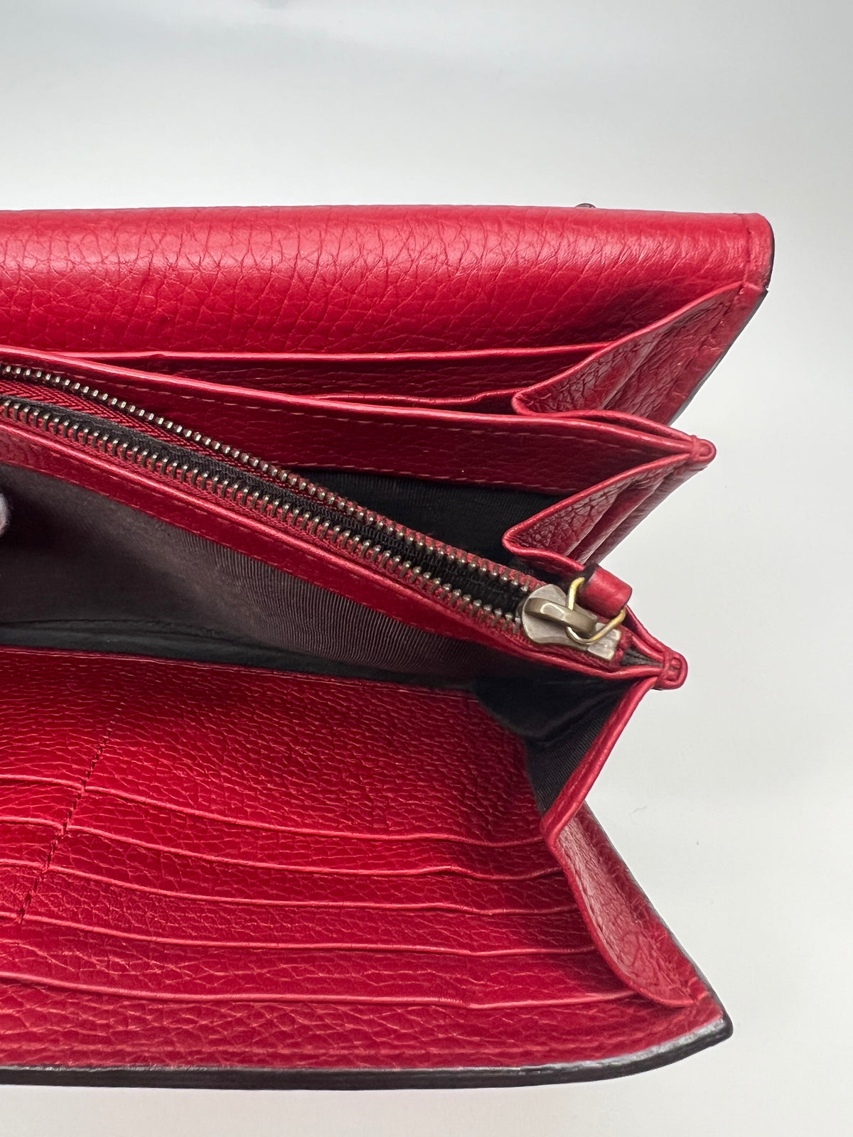Gucci GG Marmont Red Leather Wallet on Chain
