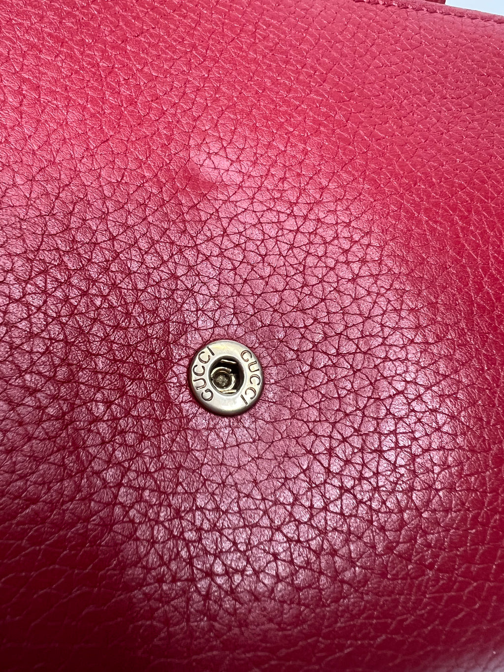 Gucci GG Marmont Red Leather Wallet on Chain