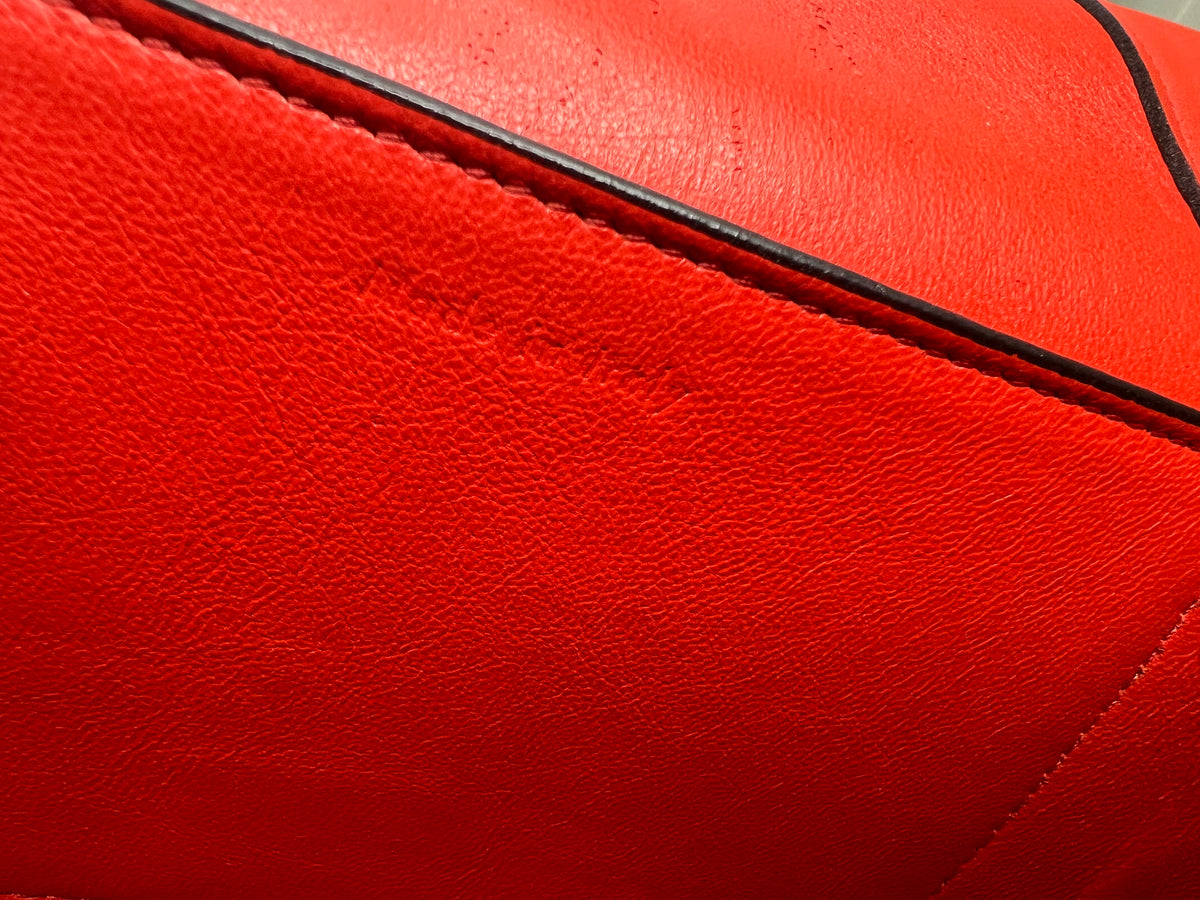 Celine Red & Burgundy Colorblock Leather Shoulder Bag